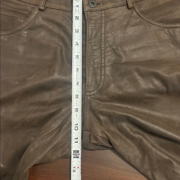 DANIER Genuine Sheepskin Leather Pants Women’s Size 32 Chocolate Brown - Picture 4 of 17